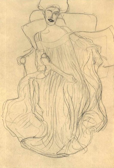 Seated Woman from the Front 001 by Gustav Klimt